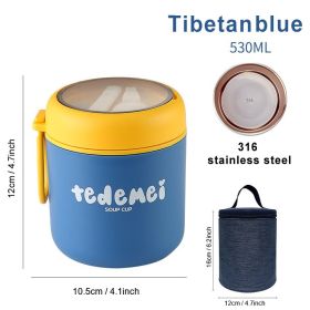 530/710ml Stainless Steel Lunch Box Food Cup With Spoon Thermo Lunchbox Thermal Jar Insulated Soup Container Breakfast Tableware (Ships From: China, Color: upgrade A)
