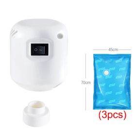 Powerful Vacuum Pump Clothes Storage Bag 55W Folding Compressed Electric Sealer Machine Vacuum Bag Space Saver Travel Organizer (Ships From: China, Color: 1xPump and 3x Bags)