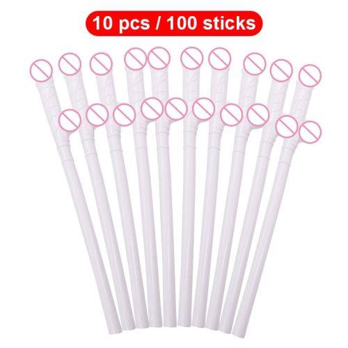 10Pcs Drinking Penis Straws Bride Shower Sexy Hen Night Drink Penis Dick Novelty Nude Straw For Bar Bachelorette Party Supplies