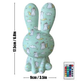 2023 Newest LED Night Light 16Color Rainbow Rabbit Night Light Touch Sensor Room Decor Cute Gift for Kids Children Table Lamp (Emitting Color: Style F, Ships From: CN)