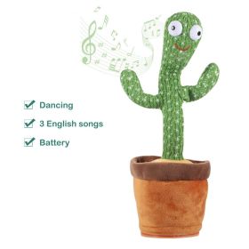 Dancing Cactus 120 Song Speaker Talking Usb Charging Voice Repeat Plush Cactu Dancer Toy Talk Plushie Stuffed Toys For Kids Gift (Ships From: China, Color: only three songs)