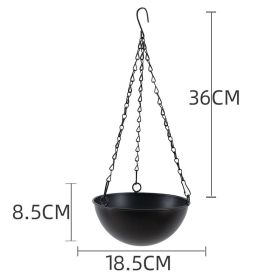 Nordic Metal Hanging Chain Flower Pot Iron Hanging Flower Basket Vase Plant Hanging Planter For Home Garden Balcony Decoration (Ships From: China, Color: BASIC BLACK)