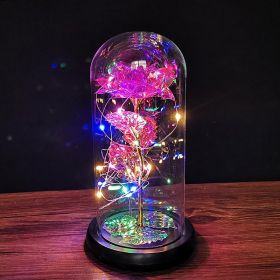 2023 LED Enchanted Galaxy Rose Eternal Rose Forever Rose In Glass Valentines Day Gift for Girlfriend Christmas Wedding Birthday (Ships From: CN, Color: Colorful Light3)