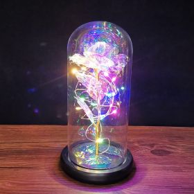 2023 LED Enchanted Galaxy Rose Eternal Rose Forever Rose In Glass Valentines Day Gift for Girlfriend Christmas Wedding Birthday (Ships From: CN, Color: Colorful Light)