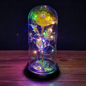 2023 LED Enchanted Galaxy Rose Eternal Rose Forever Rose In Glass Valentines Day Gift for Girlfriend Christmas Wedding Birthday (Ships From: CN, Color: Colorful Light5)