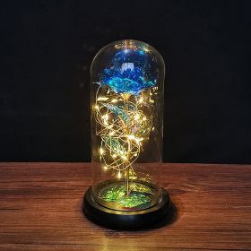2023 LED Enchanted Galaxy Rose Eternal Rose Forever Rose In Glass Valentines Day Gift for Girlfriend Christmas Wedding Birthday (Ships From: CN, Color: Blue -Warm light)