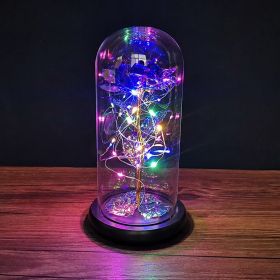 2023 LED Enchanted Galaxy Rose Eternal Rose Forever Rose In Glass Valentines Day Gift for Girlfriend Christmas Wedding Birthday (Ships From: CN, Color: Colorful Light4)