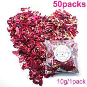 20/30/50pcs Natural Wedding Confetti Dried Flower Rose Petals Confetti Birthday Party Decor Biodegradable Bridal Shower Supplies (Ships From: China, Color: 50pcs red)