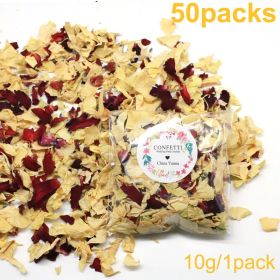20/30/50pcs Natural Wedding Confetti Dried Flower Rose Petals Confetti Birthday Party Decor Biodegradable Bridal Shower Supplies (Ships From: China, Color: 50pcs champagne)