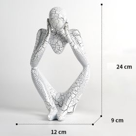 Nordic Art Abstract Thinker Statue Abstract Figure Sculpture Home Crafts Resin Statues Small Ornaments Office Room Desktop Decor (Ships From: CN, Color: A3 - White - Large)