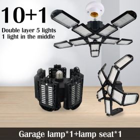 LED Garage Lights with 5-8 Adjustable Panels E27 Ceiling Shop Work Lamp Deformable Bulb Ceiling Light for Shop/Storage/Warehouse (Ships From: CN, Color: 10 and 1 lamps)