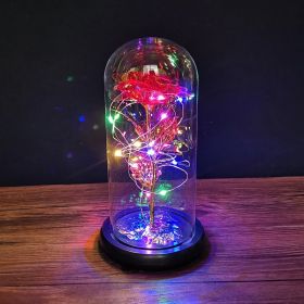 2023 LED Enchanted Galaxy Rose Eternal Rose Forever Rose In Glass Valentines Day Gift for Girlfriend Christmas Wedding Birthday (Ships From: CN, Color: Colorful Light1)