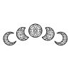 5Pcs 3D Moon Phases Wall Hanging Decor Natural Design Moon Cycle Variation Wooden Bedroom Stickers Home Bedroom Wall Decor Craft