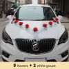 White/Red Rose Artificial Flower Wedding Car Decor Kit Bridal Car Decorations Romantic Fake Rose Ribbons Silk Flower Door Handle