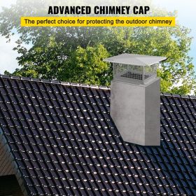 VEVOR Chimney Cap, Flue Caps, 304 Stainless Steel Fireplace Chimney Cover, Adjustable Metal Spark Arrestor with Bolts Screws, Mesh Chimney Flue Cover (Bottom Dimension: 17 x 29 inch)