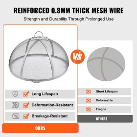 VEVOR Fire Pit Cover/ Spark Screen Lid (Item Dimensions: 36 inch, Shape: Ball-shape)