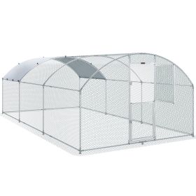 VEVOR Large Metal Chicken Coop with Run, Walkin Chicken Run for Yard with Waterproof Cover, Outdoor Poultry Cage Hen House, Large Space for Duck Coops (Design of Roof: Dome Roof, size: 19.7 x 9.8 x 6.4 ft)