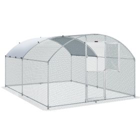 VEVOR Large Metal Chicken Coop with Run, Walkin Chicken Run for Yard with Waterproof Cover, Outdoor Poultry Cage Hen House, Large Space for Duck Coops (Design of Roof: Dome Roof, size: 13.1 x 9.8 x 6.4 ft)