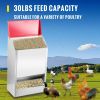 VEVOR Galvanized Poultry Feeder Holds Feed Chicken Feeders No Waste Hanging Chicken Feeder with Lid Weatherproof Outdoor Coop Food Dispenser for Duck