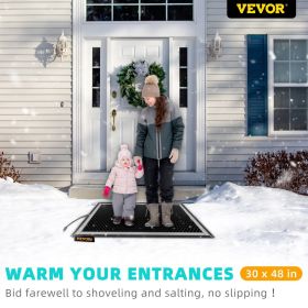 VEVOR Snow Melting Mat, 3 in/h Melting Speed, Heated Outdoor Mats for Winter Entrances, No-Slip Rubber w/Plug, Power Cord, Outlet Timer, Reflective St (size: 30x48 inch)