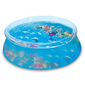 8-Foot Round 3D Transparent Quick Set Above Ground Pool with 2 Pairs of 3D Goggles, Ages 6 and Up, Unisex (Color: Multicolor)