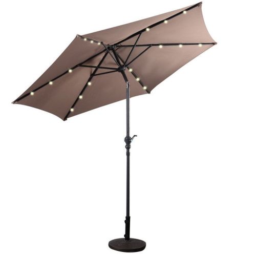 9 Feet Patio LED Solar Umbrella with Crank 9 Feet Patio LED Solar Umbrella with Crank