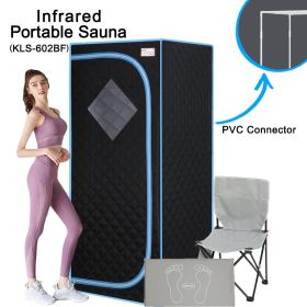 Portable Full Size  Infrared Sauna tent‚ÄìPersonal Home Spa;  with Infrared Panels;  Heating Foot Pad; Controller;  Foldable Chair ; Reading light.Eas (Color: Black)