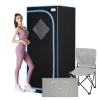 Portable Full Size  Infrared Sauna tent‚ÄìPersonal Home Spa;  with Infrared Panels;  Heating Foot Pad; Controller;  Foldable Chair ; Reading light.Eas