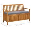 Patio Storage Bench Solid Acacia Wood 47.2"x24.8"x33.1"
