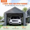 VEVOR Carport, Heavy Duty Car Canopy with Roll-up Ventilated Windows, Extra Large Portable Garage with Removable Sidewalls, Waterproof UV Resistant Al