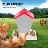 VEVOR Galvanized Poultry Feeder Holds Feed Chicken Feeders No Waste Hanging Chicken Feeder with Lid Weatherproof Outdoor Coop Food Dispenser for Duck