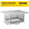 VEVOR Chimney Cap, Flue Caps, 304 Stainless Steel Fireplace Chimney Cover, Adjustable Metal Spark Arrestor with Bolts Screws, Mesh Chimney Flue Cover