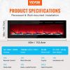 VEVOR Electric Fireplace Linear Fireplace Wall-mounted or Recessed