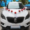 White/Red Rose Artificial Flower Wedding Car Decor Kit Bridal Car Decorations Romantic Fake Rose Ribbons Silk Flower Door Handle