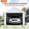 VEVOR Carport, Heavy Duty Car Canopy with Roll-up Ventilated Windows, Extra Large Portable Garage with Removable Sidewalls, Waterproof UV Resistant Al