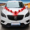 White/Red Rose Artificial Flower Wedding Car Decor Kit Bridal Car Decorations Romantic Fake Rose Ribbons Silk Flower Door Handle