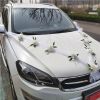 White/Red Rose Artificial Flower Wedding Car Decor Kit Bridal Car Decorations Romantic Fake Rose Ribbons Silk Flower Door Handle