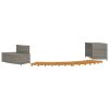 Spa Surround Gray Poly Rattan and Solid Wood Acacia