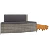 Spa Surround Gray Poly Rattan and Solid Wood Acacia