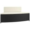 Spa Surround Black Poly Rattan and Solid Wood Acacia