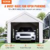 VEVOR Carport, Heavy Duty Car Canopy with Roll-up Ventilated Windows, Extra Large Portable Garage with Removable Sidewalls, Waterproof UV Resistant Al