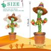 Dancing Talking Cactus Toy Mexican Style Dancing with Lighting Singing Cactus Recording and Repeat Your Words Plush Toy for Kids