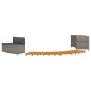 Spa Surround Gray Poly Rattan and Solid Wood Acacia