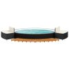 Spa Surround Black Poly Rattan and Solid Wood Acacia