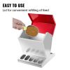 VEVOR Galvanized Poultry Feeder Holds Feed Chicken Feeders No Waste Hanging Chicken Feeder with Lid Weatherproof Outdoor Coop Food Dispenser for Duck