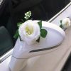 White/Red Rose Artificial Flower Wedding Car Decor Kit Bridal Car Decorations Romantic Fake Rose Ribbons Silk Flower Door Handle