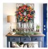 Fall Peony and Pumpkin Wreath;  Autumn Year Round Wreaths for Front Door;  Artificial Fall Wreath;  Halloween Wreath;  Thanksgiving Wreath;   Home Far