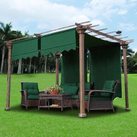 2pcs 15.5x4Ft Pergola Canopy Replacement Cover Green (Option: as picture)